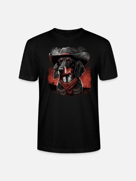Teckel cowboy - T-shirt bio CRAFTER Stanley Stella Unisexe - noir