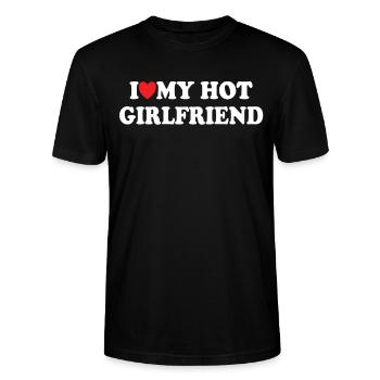 I Love My Hot Girlfriend - Stanley/Stella Unisex Bio-T-Shirt CRAFTER - Schwarz - Vorne - Alina (178cm) & Michal (187cm)