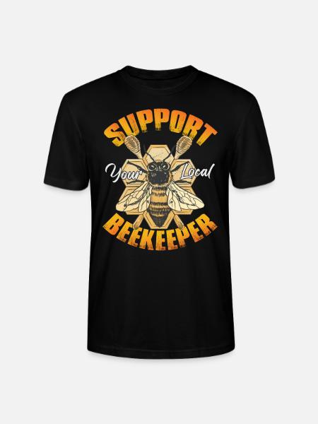 Support Your Local Beekeeper - Stanley/Stella CRAFTER Unisex Organic T-Shirt - black