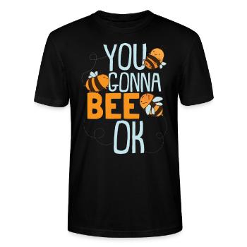 Du gehst zu Bee Ok - Stanley/Stella Unisex Bio-T-Shirt CRAFTER - Schwarz - Vorne - Alina (178cm) & Michal (187cm)