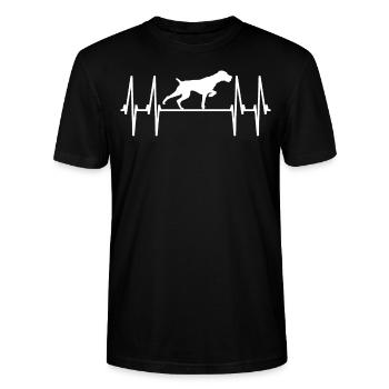 Hunde Deutsch Drahthaar Hundebesitzer - Stanley/Stella Unisex Bio-T-Shirt CRAFTER - Schwarz - Vorne - Alina (178cm) & Michal (187cm)