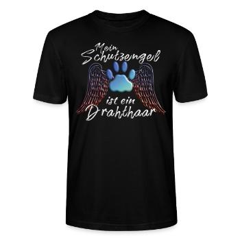Hunde Deutsch Drahthaar Hundebesitzer - Stanley/Stella Unisex Bio-T-Shirt CRAFTER - Schwarz - Vorne - Alina (178cm) & Michal (187cm)