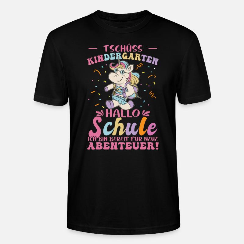 Tschüss Kindergarten Einhorn - Stanley/Stella Unisex Bio-T-Shirt CRAFTER - Schwarz