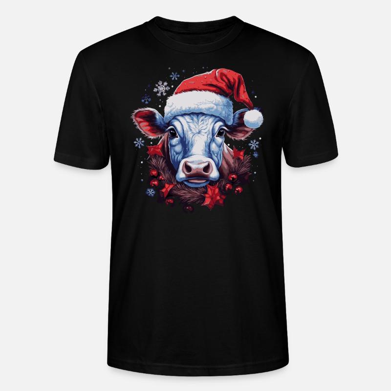 Vache de Noël - T-shirt bio CRAFTER Stanley Stella Unisexe - noir