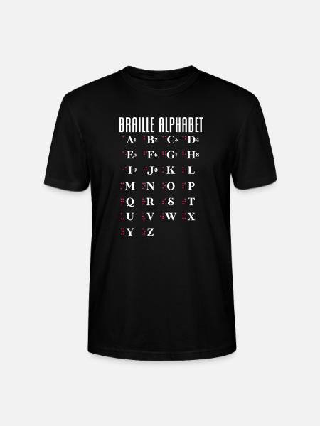Braille Braille Blind Gift - Stanley/Stella CRAFTER Unisex Organic T-Shirt - black