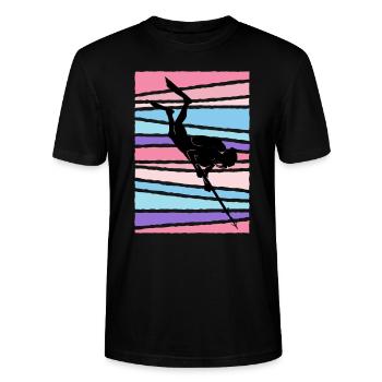 Spearfisher, Fish Hunting, Harpoons, Dive, Fisherman - Stanley/Stella CRAFTER Unisex Organic T-Shirt - black - Front - Alina (178cm) & Michal (187cm)