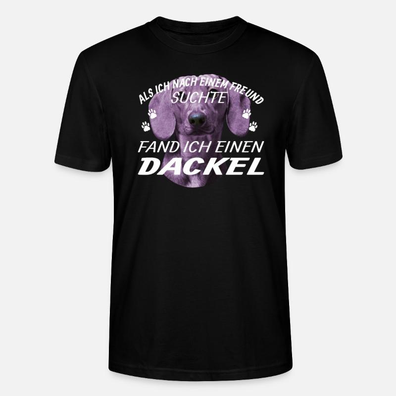 Hund Dackel Hundebesitzer Geschenkidee - Stanley/Stella Unisex Bio-T-Shirt CRAFTER - Schwarz