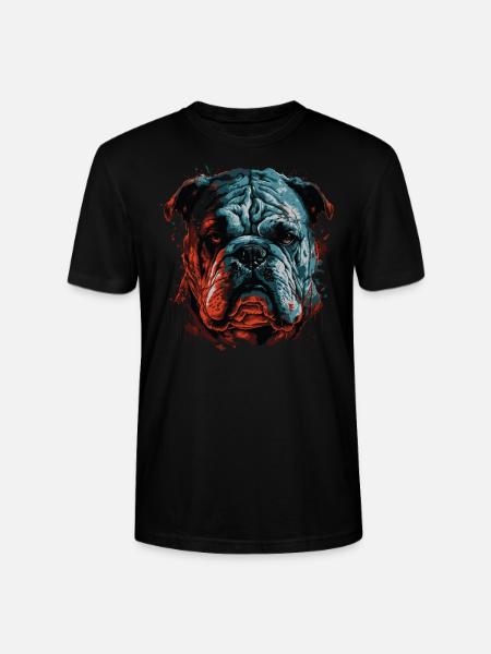 Grumpy English Bulldog - Stanley/Stella CRAFTER Unisex Organic T-Shirt - black