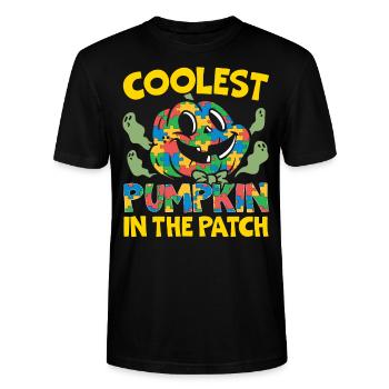Autismus Halloween Süßes oder Saures Autismus-Bewusstsein - Stanley/Stella Unisex Bio-T-Shirt CRAFTER - Schwarz - Vorne - Alina (178cm) & Michal (187cm)