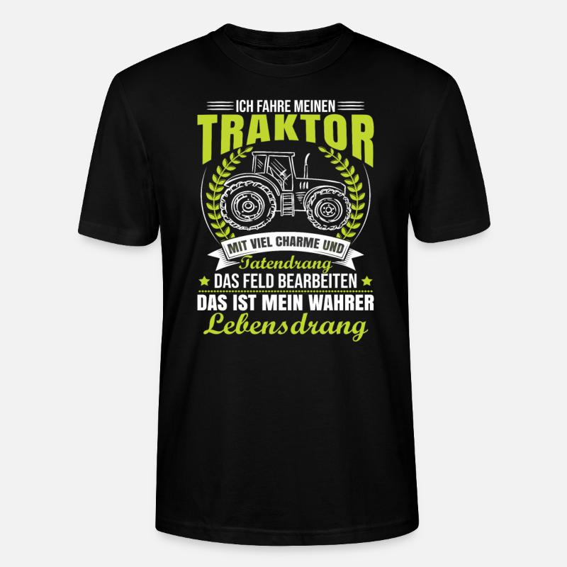 Traktorfahrer Sprüche Schlepper - Stanley/Stella Unisex Bio-T-Shirt CRAFTER - Schwarz