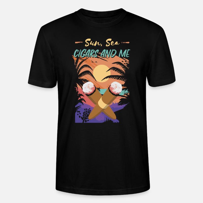 Zigarre Rauchen Zigarren Raucher - Stanley/Stella Unisex Bio-T-Shirt CRAFTER - Schwarz