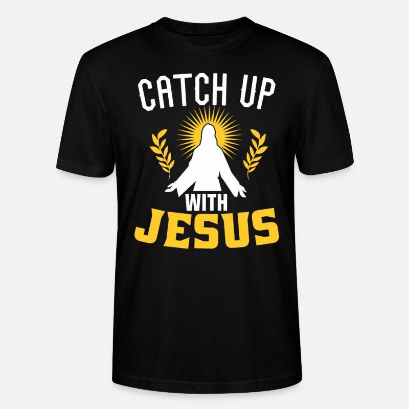 Mit Jesus aufholen - Stanley/Stella Unisex Bio-T-Shirt CRAFTER - Schwarz