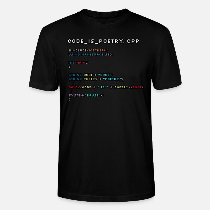 Code ist Poesie.CPP - Stanley/Stella Unisex Bio-T-Shirt CRAFTER - Schwarz