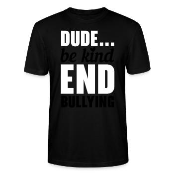 Unity Day Anti-Mobbing-Mobbing-Prävention Freundlichkeit - Stanley/Stella Unisex Bio-T-Shirt CRAFTER - Schwarz - Vorne - Alina (178cm) & Michal (187cm)