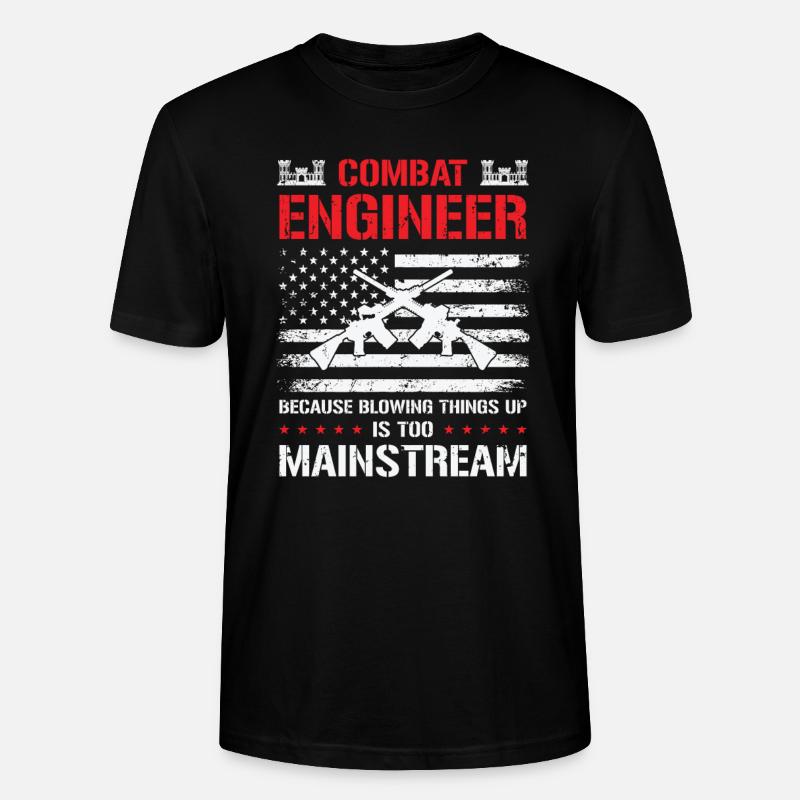 Combat Engineer Engineering Army - Stanley/Stella CRAFTER Unisex Organic T-Shirt - black