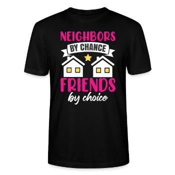 Village de quartier Neighbor Woman - T-shirt bio CRAFTER Stanley Stella Unisexe - noir - Devant - Alina (178cm) & Michal (187cm)