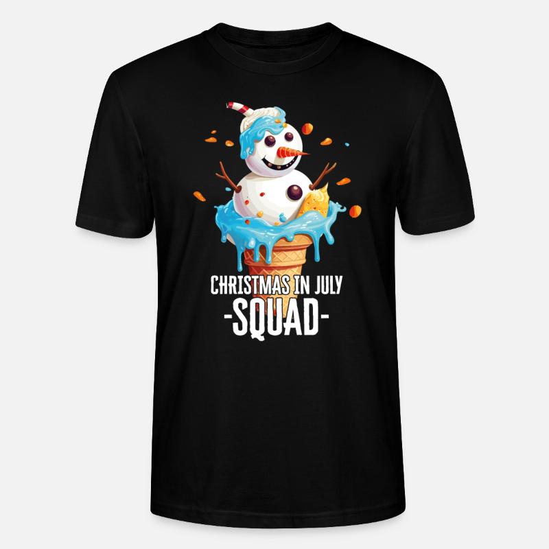 Weihnachten im Juli Schneemann-Eiscreme - Stanley/Stella Unisex Bio-T-Shirt CRAFTER - Schwarz