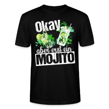 Mojito Longdrink Cocktail - Stanley/Stella Unisex Bio-T-Shirt CRAFTER - Schwarz - Vorne - Alina (178cm) & Michal (187cm)