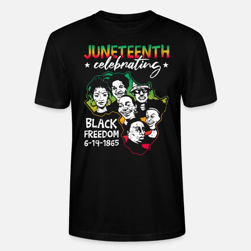 Célébration de Juneteenth - T-shirt bio CRAFTER Stanley Stella Unisexe - noir