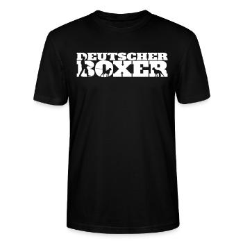 Hund Boxer Hundebesitzer Geschenkidee - Stanley/Stella Unisex Bio-T-Shirt CRAFTER - Schwarz - Vorne - Alina (178cm) & Michal (187cm)