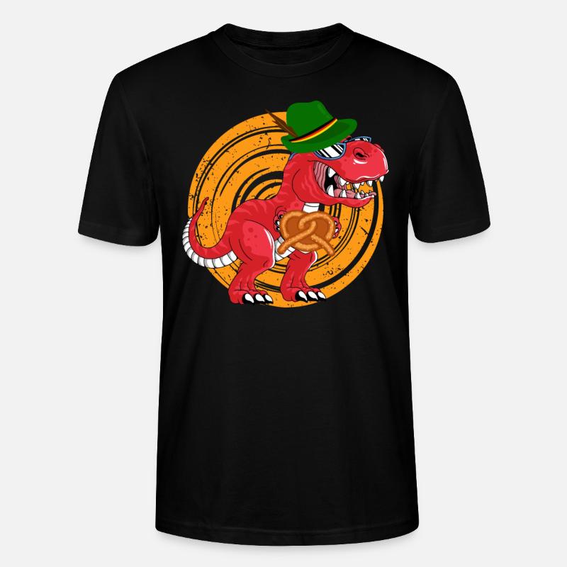 Oktobasaurus Rex Dinosaurier Brezel - Stanley/Stella Unisex Bio-T-Shirt CRAFTER - Schwarz