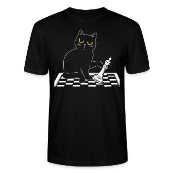 Jeu d’échecs Checkmate Stratégie Joueur d’échecs - T-shirt bio CRAFTER Stanley Stella Unisexe - noir - Devant - Alina (178cm) & Michal (187cm)