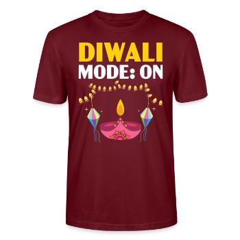 Frohes Diwali Diwali Fest Indischer Hinduismus - Stanley/Stella Unisex Bio-T-Shirt CRAFTER - Burgunderrot - Vorne - Alina (178cm) & Michal (187cm)