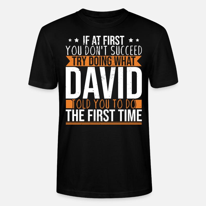Lustiger David Dave - Stanley/Stella Unisex Bio-T-Shirt CRAFTER - Schwarz