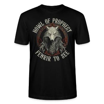 Fenrir Wolf Wikinger Nordische Nordmänner Odins Wolf - Stanley/Stella Unisex Bio-T-Shirt CRAFTER - Schwarz - Vorne - Alina (178cm) & Michal (187cm)