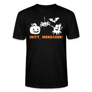 Igitt! Menschen! Halloween Fan Gruselig Kostüm - Stanley/Stella Unisex Bio-T-Shirt CRAFTER - Schwarz - Vorne - Alina (178cm) & Michal (187cm)