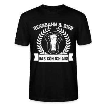 Slotracing Rennbahn & Bier Das Gön Ich Mir - Stanley/Stella Unisex Bio-T-Shirt CRAFTER - Schwarz - Vorne - Alina (178cm) & Michal (187cm)