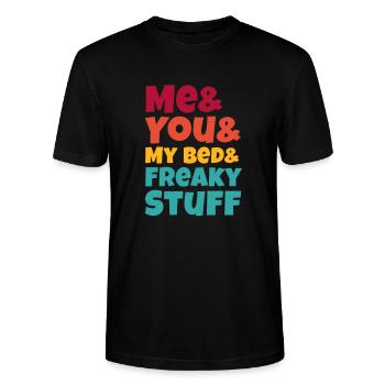 Sadomaso BDSM Femdom SM Sado Maso Cadeau - T-shirt bio CRAFTER Stanley Stella Unisexe - noir - Devant - Alina (178cm) & Michal (187cm)