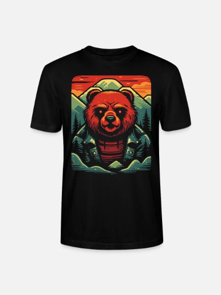 Bears Nature with Bear - Stanley/Stella CRAFTER Unisex Organic T-Shirt - black