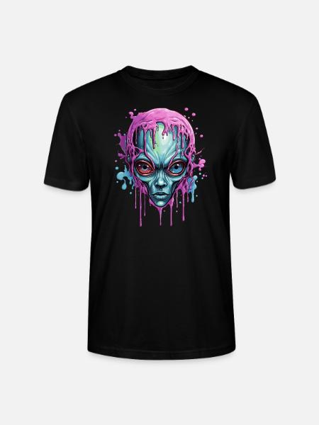 Bunter Alienschädel - Stanley/Stella Unisex Bio-T-Shirt CRAFTER - Schwarz