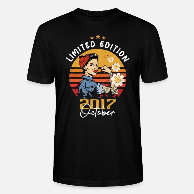 Octobre 2017 né | Octobre 2017 - T-shirt bio CRAFTER Stanley Stella Unisexe - noir
