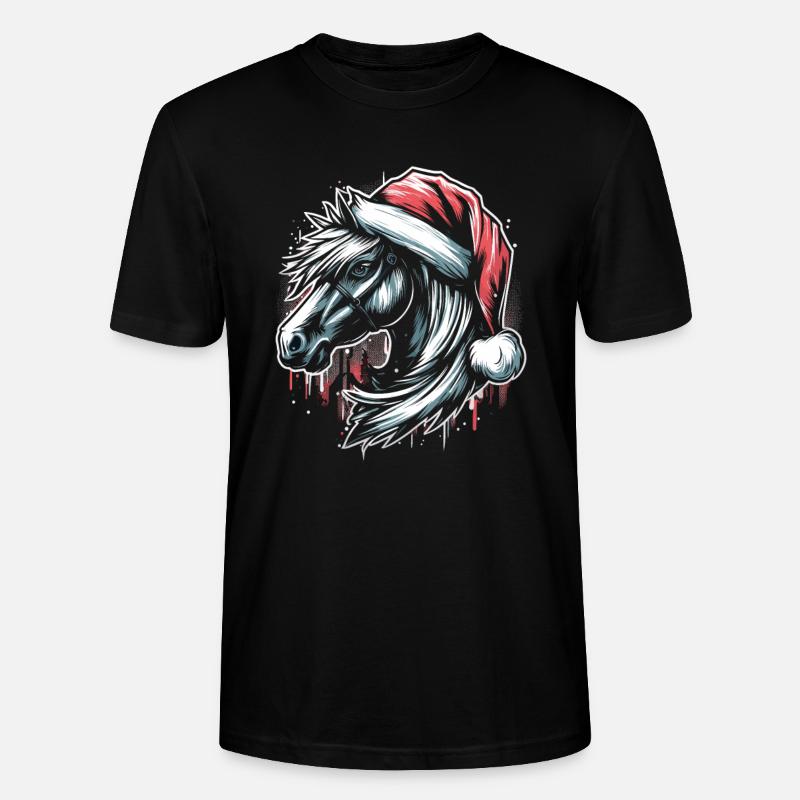 Weihnachten Pferd Pferdekopf Graffiti Style - Stanley/Stella Unisex Bio-T-Shirt CRAFTER - Schwarz