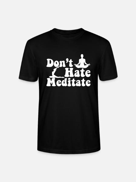 Meditation Meditating Zen Yoga Gift - Stanley/Stella CRAFTER Unisex Organic T-Shirt - black