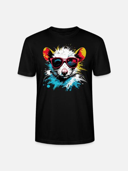 Coole Punk Ratte - Stanley/Stella Unisex Bio-T-Shirt CRAFTER - Schwarz