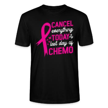 Breast Cancer Awareness Week Breast Cancer Ribbon - Stanley/Stella CRAFTER Unisex Organic T-Shirt - black - Front - Alina (178cm) & Michal (187cm)