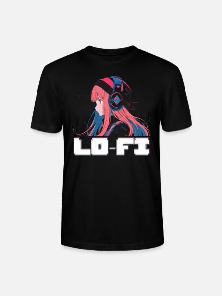 Lofi Music Lover Low Fidelity Japanese Aesthetic - Stanley/Stella CRAFTER Unisex Organic T-Shirt - black