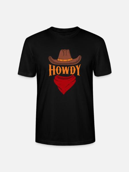 Cowboy Cowboy Boots Western Gift - Stanley/Stella CRAFTER Unisex Organic T-Shirt - black