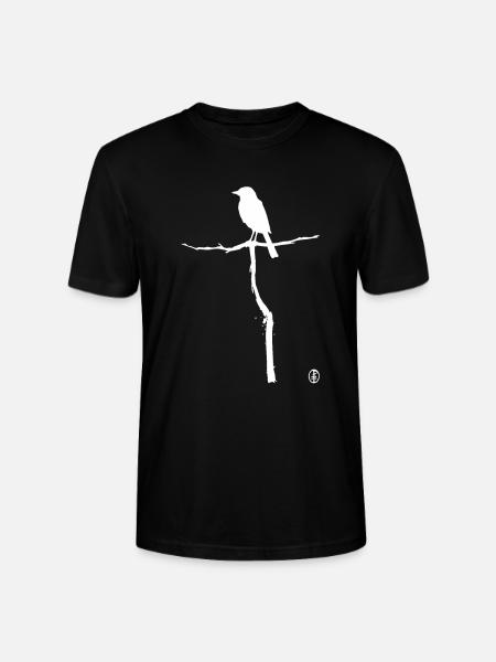 Bird on a branch - Stanley/Stella CRAFTER Unisex Organic T-Shirt - black