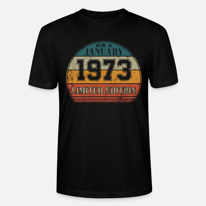 Anniversaire - Edition Limitée Janvier 1973 - T-shirt bio CRAFTER Stanley Stella Unisexe - noir