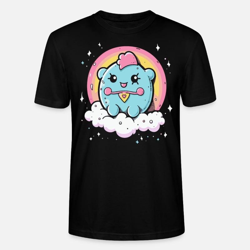 Niedliches Ding mit Regenbogen - Stanley/Stella Unisex Bio-T-Shirt CRAFTER - Schwarz
