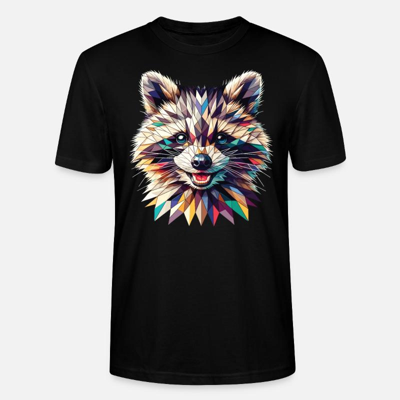 Polygon Waschbär Kunstwerk - Stanley/Stella Unisex Bio-T-Shirt CRAFTER - Schwarz