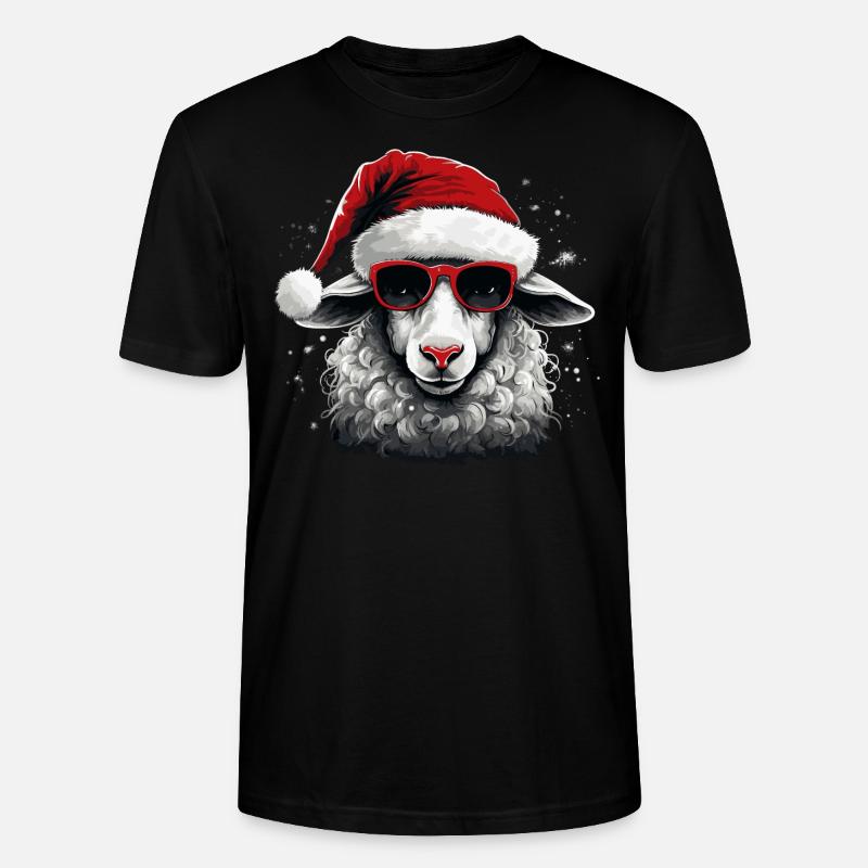 Moutons de Noël - T-shirt bio CRAFTER Stanley Stella Unisexe - noir