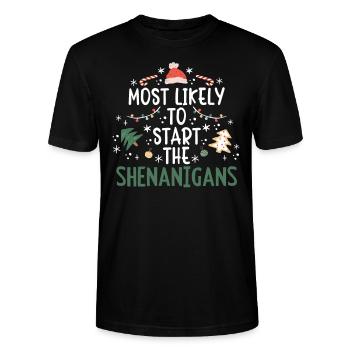 Weihnachten Party Spruch Humor Lustig Witzig Xmas - Stanley/Stella Unisex Bio-T-Shirt CRAFTER - Schwarz - Vorne - Alina (178cm) & Michal (187cm)