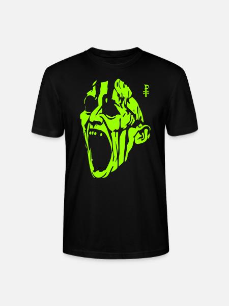 The Screaming Green Monster Man - Stanley/Stella CRAFTER Unisex Organic T-Shirt - black