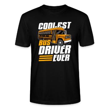 Bus Driver Bus Driver Bus Schuhlbus Gift - Stanley/Stella CRAFTER Unisex Organic T-Shirt - black - Front - Alina (178cm) & Michal (187cm)