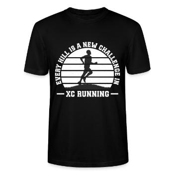 Run Country Runner et entraîneur de cross-country - Cross unique - T-shirt bio CRAFTER Stanley Stella Unisexe - noir - Devant - Alina (178cm) & Michal (187cm)